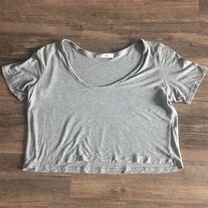 Aritzia Wilfred free gray crop t-shirt size small
